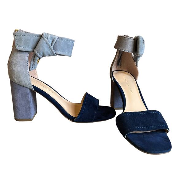 Tommy Hilfiger blue suede ankle strap detail formal heels 6.5 - Picture 2 of 9